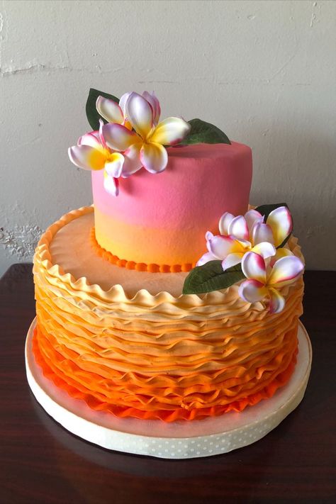 Hawaiian Birthday Cakes, Tropical Birthday Cake, Summer Birthday Cake, Beach Birthday Cake, Hawaiian Birthday, Creative Birthday Cakes, Pretty Birthday Cakes, Cool Birthday Cakes, Cute Birthday Cakes