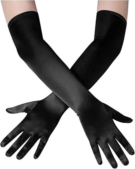 Amazon.com: Papoopy Women Black Long Gloves for for Wedding, Tea Party, Cosplay, Costume (Satin - Black) : Clothing, Shoes & Jewelry White Lace Gloves, Long Black Gloves, Wedding Tea Party, Long Fingerless Gloves, Satin Gloves, Costume Gloves, Wedding Tea, Wedding Gloves, Plain Outfits