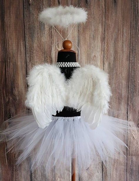 Angel Wings And Halo, Wings And Halo, Angel Wings Costume, Pixie Cut Styles, Bird Costume, Bear Costume, Angel Costume, Toddler Valentines, Bunny Costume