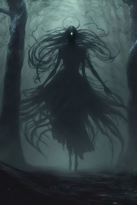 5 Tips To Find Your Way Out of The Black Forest Evil Entity, Shadow Fairy, Necromancy Witch, Creepy Characters, Black Monster, Night Creatures, Black Demon, Dark Fairies, Spirit Realm