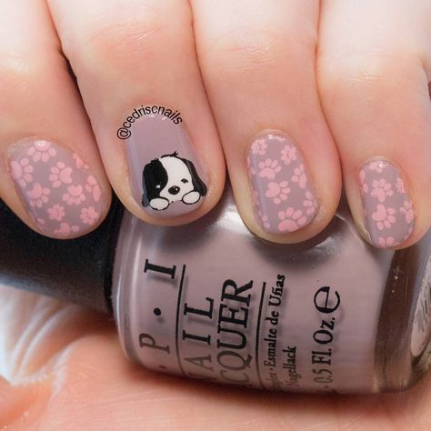 16 Dog-Inspired Manicures That You’ll Love – iHeartDogs.com Paw Print Nails, Dog Nail Art, Animal Nail Designs, Kids Nail Designs, Nail Art For Kids, Fancy Nail Art, Gel Nail Art Designs, Nails Today, Animal Nails