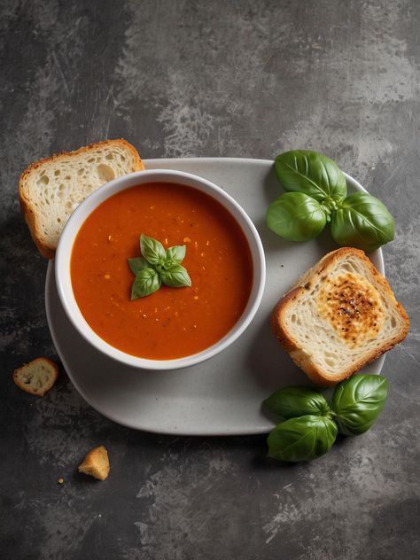 Roasted Tomato Soup Air Fryer Soup Easy Healthy, Roasted Mediterranean Vegetables, Bell Pepper Soup, Tomato Soup Easy, Roasted Tomato Soup, Soup Easy, Tomato Vegetable, Roasted Tomato, Cooking Temperatures