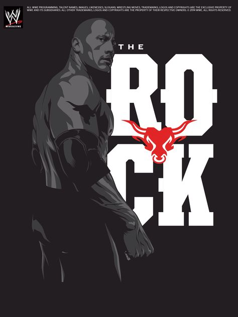 WWE Magazine The Rock Poster, ©WWE. All rights reserved The Rock Wwe Wallpaper, Wwe Rock, The Rock Logo, Wwe Magazine, The Rock Wwe, Celebrity People, Posters Diy, Wwe The Rock, Wwe Logo