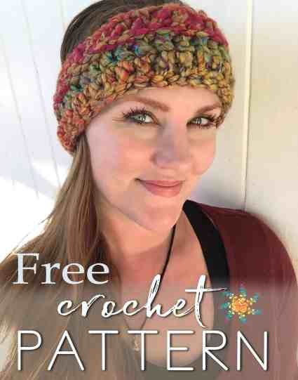 Funky Chunky Rainbow Skies Headband ~ FREE crochet pattern ~ the easiest pattern you’ll ever create – Stardust Gold Crochet Crochet Ear Warmer Free Pattern, Bulky Yarn Crochet, Ear Warmer Crochet, Knitted Headband Free Pattern, Crochet Ear Warmer Pattern, Chunky Yarn Crochet, Crochet Headband Free, Easy Crochet Headbands, Crochet Headband Pattern Free