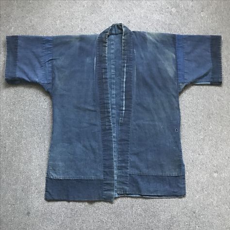 Japanese indigo noragi jacket Noragi Pattern, Kimono Jacket Diy, Boro Jacket, Sashiko Jacket, Noragi Jacket, Ropa Upcycling, Long Sleeve Dresses Fall, Rare Clothing, Denim Projects