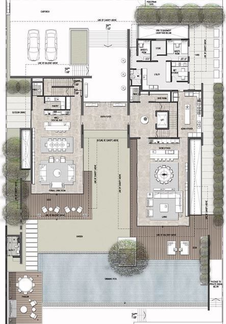 1200 Sq Ft House Plans, 1200 Sq Ft House, Luxury Plan, Courtyard House Plans, Classic House Design, Modern Villa Design, Color Plan, Minimalist House, Apartment Floor Plans