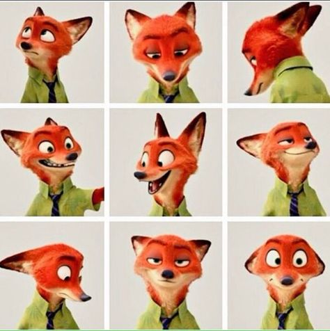 Nick Wilde Expressions!!! Judy Hops, Zootopia Nick Wilde, Zootopia 2016, Zootopia Nick, Zootopia Fanart, Zootopia Art, Animation Movies, Nick Wilde, Disney Zootopia