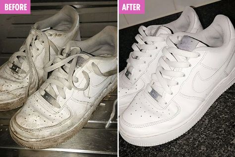 Woman shares tip for making her filthy white trainers look brand new but not everyone’s sure it’s worth the effort Ikea Picture Frame, Ikea Pictures, Trainers Outfit, Leather Trainers, White Trainers, White Shoes, Nike Air Force Sneaker, White Sneaker, Pink Grey