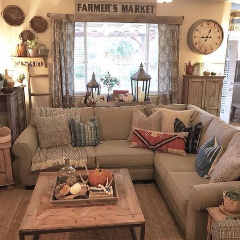 Awesome country farmhouse decor living room ideas 09 Cozy Modern Farmhouse Living Room, Cozy Farmhouse Living Room, Modern Farmhouse Living Room Decor, Furnitur Ruang Keluarga, Farmhouse Living Room Decor Ideas, Interior Design Minimalist, Rustic Farmhouse Living Room, Farmhouse Style Living Room, Sala Grande