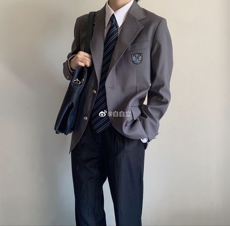 Private School Uniforms Male, Boys School Uniform Outfits, Korean Uniform Male, Anime School Uniform Boys, School Uniform Aesthetic Boy, Private School Uniforms Boys, School Uniform Fashion Men, Japanese School Outfits Male, Boys Uniform School Outfits