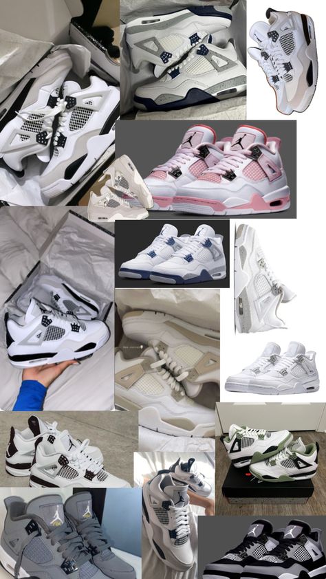 Jordans 4s, Nike Shoes Women Fashion, Pretty Sneakers, Trendy Shoes Sneakers, Nike Fashion Shoes, Preppy Shoes, Pretty Shoes Sneakers, Jordan 4s