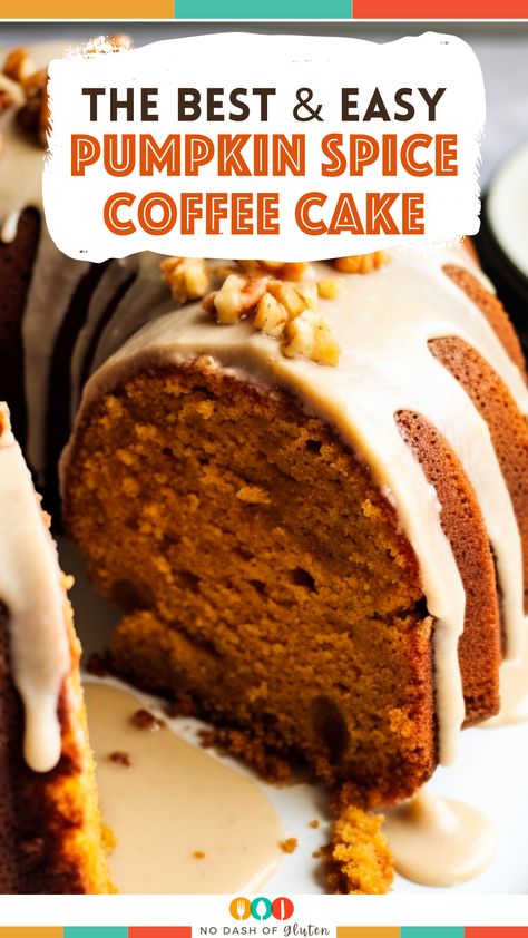 Savor the essence of fall with this easy Pumpkin Spice Coffee Cake. Perfectly moist, brimming with autumn spices, and drizzled with a heavenly brown butter glaze. It's a crowd-pleaser that brings the cozy warmth of pumpkin spice to your table. Pin now for a must-try seasonal delight and bake to impress at your next gathering! Pumpkin Spice Coffee Cake With Brown Sugar Glaze, Chocolate Pumpkin Spice Cake, Pumpkin Spice Coffee Cake Recipe, Pumpkin Coffee Cake With Maple Glaze, Fall Coffee Cake Recipes, Autumn Spice Cake, Easy Pumpkin Spice Cake, Pumpkin Spice Coffee Cake, Spice Coffee Cake