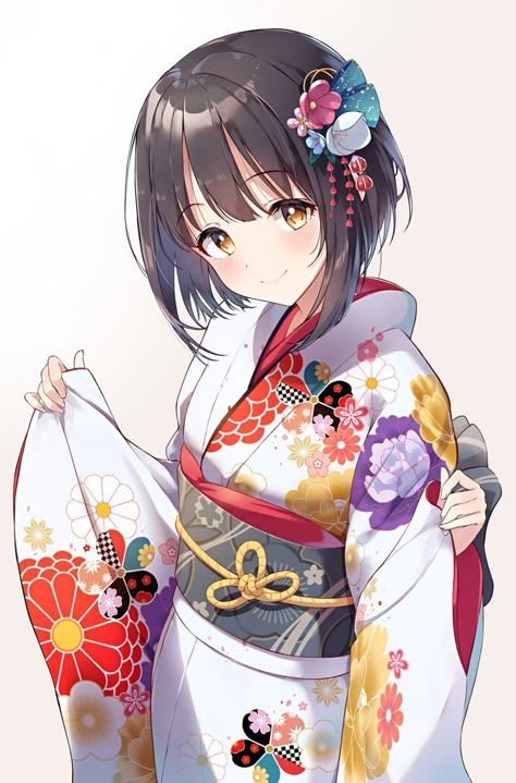 New Year Kimono, Kimono Outfit Japanese, Japanese New Year, Korean Anime, Anime Kimono, Kimono Outfit, Airbrush Art, Character Sheet, Anime Artwork