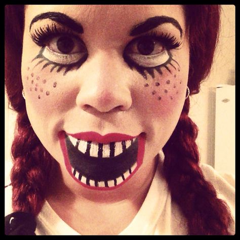 Puppet makeup Creepy Puppet Costume, Puppet Makeup, Scary Baby Dolls, Doll Makeup Halloween, Puppet Costume, Effects Makeup, Whiskey Lover Gifts, Halloween Makeup Inspiration, Graphic Ideas