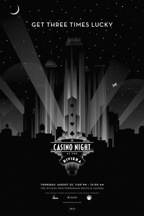 AIGA Casino Night poster by Shane Smith, via Behance Casino Royale Party, Casino Night Party, Deco Poster, Art Deco Posters, Tableau Art, Casino Night, Casino Royale, Casino Party, Casino Theme