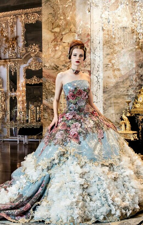 Fairytale Ball gown. Isn't it a shame we don't have events to wear such stunning dress to.#Fairytales http://www.eloisajames.com/bookshelf/connected.php#fairy-tales A Dress, A Woman, Couture, Flowers