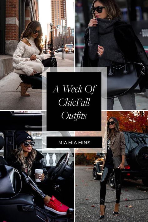 Today, I'm sharing an entire week’s worth of stylish fall outfits that you can replicate. Whether you're looking for casual weekend looks for fall, fall date night outfits, chunky sweaters and jeans, or layered fall looks, you'll find my favorite chic fall outfits in one place. #falloutfits #fallfashion #outfitinspo Casual Happy Hour Outfit Winter, Saturday Looks Casual Weekend Outfit, Weekend Date Outfit, Nightout Fall Outfits, Happy Hour Outfits, Fall Date Night Outfits, Fall Dinner Outfit, Date Outfit Fall, Happy Hour Outfit