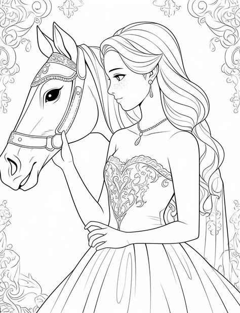 Princess Coloring Page Barbie Colouring Pages, Princess Coloring Pages Free Printable, Free Coloring Books, Princess Coloring Sheets, Books For Girls, Coloring Books For Kids, Disney Princess Coloring Pages, Coloring Books For Adults, Monster Coloring Pages