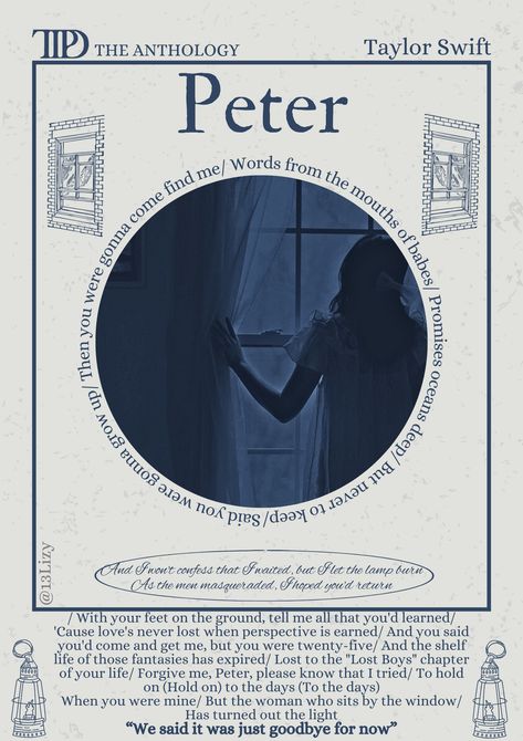 Peter- Taylor Swift- TTPD- the tortured poets department- the anthropology- poster- music poster- room poster Ttpd Aesthetic, Adam Parrish, Song Posters, Taylor Songs, Taylor Lyrics, Taylors Version, Taylor Swift Music, Taylor Swift Posters, Lyric Poster