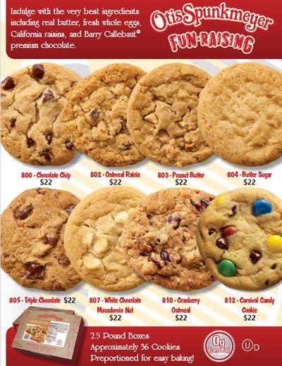 Otis Spunkmeyer Cookie Dough Fundraiser Single Sheet Otis Spunkmeyer Cookies, Cookie Dough Fundraiser, White Chocolate Macadamia Nut Cookies, Callebaut Chocolate, Macadamia Nut Cookies, California Raisins, White Chocolate Macadamia, Premium Chocolate, Oatmeal Raisin