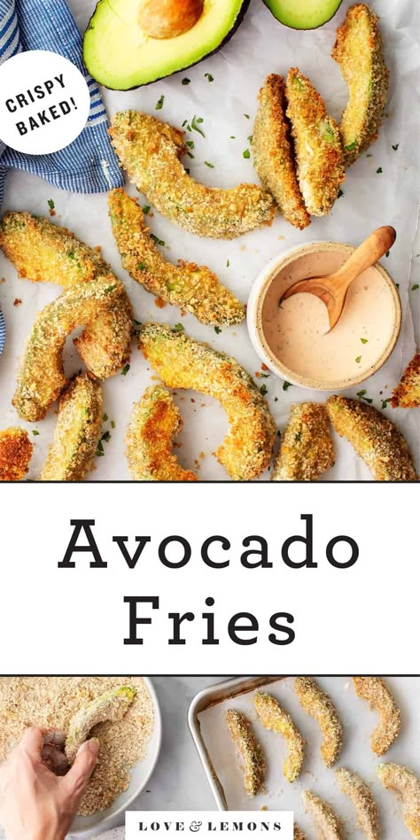 Avocado Fries Recipe, Lemons Recipes, Jackfruit Sandwich, Small Bites Appetizers, Avocado Fries, Baked Avocado, Taco Fillings, Healthy Appetizer, Air Fry Recipes