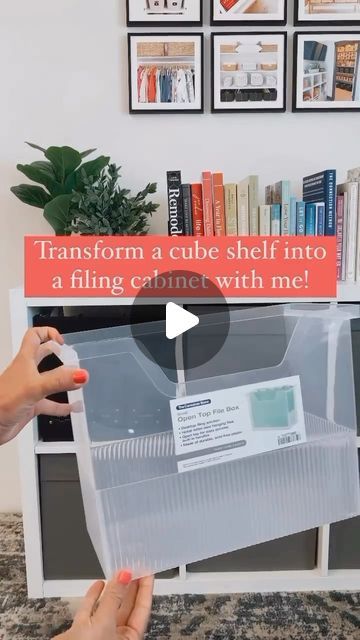 The Container Store on Instagram: "No filing cabinet? No problem! 💙 Try this hidden filing cabinet hack by @theorderlyspace. 📝   Use our Clear Open Top File Storage Box with a cube storage system. #TheContainerStore  #filecabinet #filingcabinet #storagebox #homeoffice #storageideas #organizationtips #organizingtips #hometips #homehacks #homeofficeideas" Kallax Filing Cabinet Hack, File Storage Ideas, Cabinet Hack, Store Hacks, Dollar Store Hacks, Cube Shelves, The Container Store, File Storage, Magazine Holders