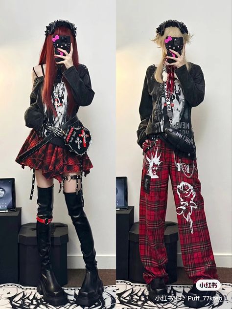 Dark Harajuku Fashion, Alt Fashion Casual, Visual Kei Style, Korean Punk Fashion, Yabi Style, Hyperpop Outfit, Alternative Fashion Winter, Punk Outfits Aesthetic, Harajuku Fashion Aesthetic