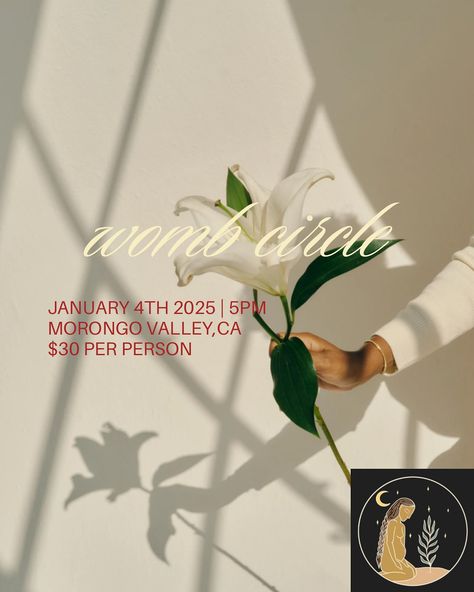 Reconnect with your feminine power in a nurturing and sacred space. This intimate gathering is designed to support you in your journey of womb healing, self-discovery, and empowerment. Together, we’ll share, connect, and inspire our divine feminine energy through guided meditations, gentle practices, and soulful conversations. ✨ When: Jan 4th 2025 ✨ Where: Morongo Valley, CA (address will be given after sign up) ✨ Who: All women are welcome 🌙 Spaces are limited, so secure your spot today! L... Womb Healing, Intimate Gathering, Divine Feminine Energy, Feminine Power, Guided Meditation, Sacred Space, Feminine Energy, Divine Feminine, Self Discovery