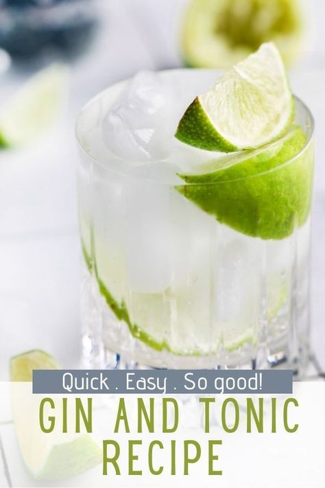 This perfect Gin and Tonic Recipe is easy to make and a favorite in our house. All you need are 3 ingredients to make classic cocktail! Blended Drink Recipes, Gin And Tonic Recipe, Cider Cocktail Recipes, Cider Cocktail, Easy To Make Cocktails, Tonic Recipe, Cider Cocktails, Classic Cocktail Recipes, Homemade Cocktails