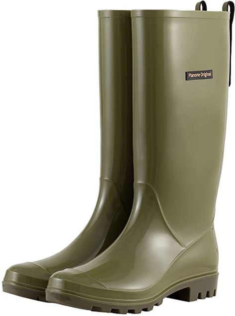 AmazonSmile | planone Tall rain Boots for Women and Waterproof Garden Shoes，Anti-Slipping Rainboots for Ladies with Comfortable Insoles，Stylish Light rain Shoes and Outdoor Work Shoes | Rain Footwear Rain Boots For Women, Rain Outfit, Tall Rain Boots, Garden Shoes, Short Rain Boots, Rain Shoes, Light Rain, Wellington Boots, Boots For Women