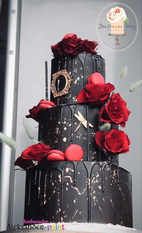 Red Black And Gold Wedding Bridesmaid Dresses, Red N Black Wedding Theme, Black And Red Marble Cake, Red Black And Gold Quinceanera Dresses, Black Red And Gold Wedding Cake, Black And Red Wedding Cake Gothic, Black And Red Wedding Venues, Wedding Black And Red Theme, Quinceanera Themes Red And Black