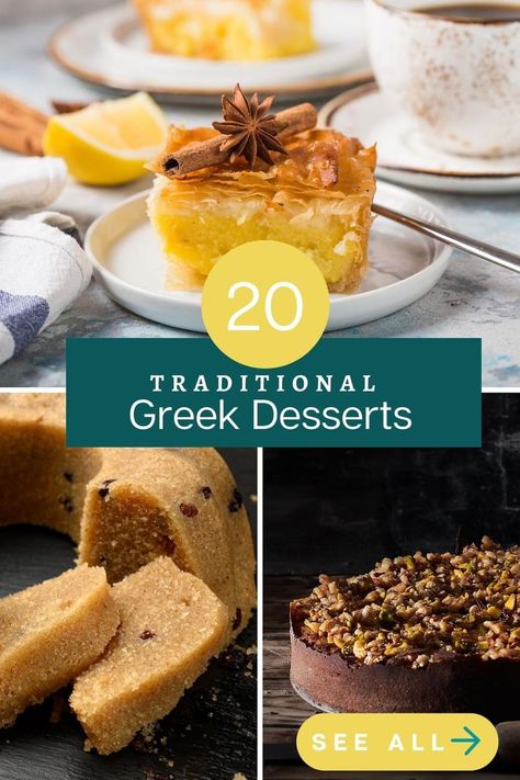 Traditional Greek Dishes, Greek Recipes Traditional, Medeteranian Desserts, Greek Pastry, Best Greek Desserts, Greek Party Food Desserts, Greek Desserts Recipes, Greece Desserts, Greek Pastries Desserts