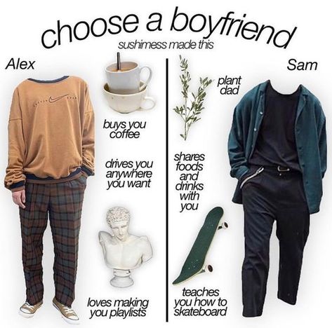 Outfits For Dates With Boyfriend, Would You Date Him Outfit Board, Would You Date Him Outfit, Pick Your Boyfriend, Boyfriend Aesthetics, Fanfic Tips, Ftm Outfits, Aesthetic Clothes Png, Niche Aesthetic