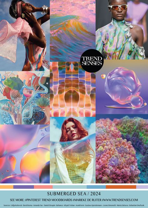 SUBMERGED SEA // 2024 – Trendsenses - Moodboard - Trend - Mood - Marieke de Ruiter - Trendmoodboard - @mariekederuiter - Sources: Lidija Kolovrat - David Koma - Amanda Tan - Daniel Stoupin - Behance - Khyati Trehan - AvantForm - Gustavo Spredemann + Leone Simonetti - Maria Zaitseva - Sebastian Onufszak Ss24 Colour Trend, Ss24 Trends Fashion, Summer 24 Fashion Trends, 2023 Photography Trends, 2023 Trends Forecast, Color Trends 2024 Fashion, Ss24 Color Trend, Ss 2024 Fashion Trends, Fashion Trends 2024 Spring Summer Women