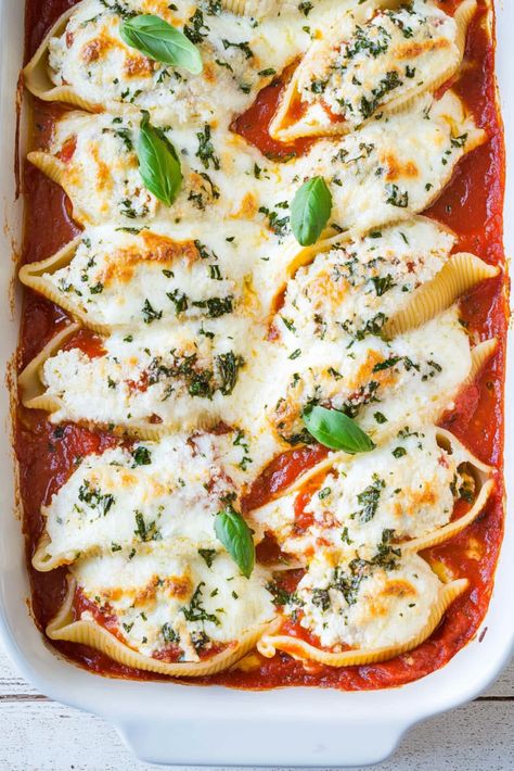 Cottage Cheese Stuffed Shells, Stuffed Shells With Cottage Cheese, Ricotta Cheese Stuffed Shells, Cheese Stuffed Shells Recipe, Healthy Stuffed Shells, Savory Cottage Cheese, Jumbo Pasta Shells, Shells Recipe, Cheese Stuffed Shells