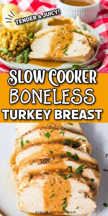 Slow Cooker Boneless Turkey Breast, Turkey Slow Cooker, Boneless Turkey Roast, Boneless Turkey Breast, Turkey Breast Crockpot, Turkey Crockpot Recipes, Crockpot Roast Recipes, Cooking Turkey Breast, Slow Cooker Turkey Breast