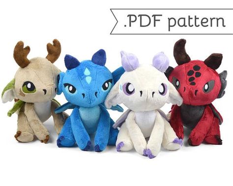 **THIS IS FOR A SEWING PATTERN, IT IS NOT FOR A FINISHED PLUSH** Instruction Language: ENGLISH  ⌠ floppy dragon plush .pdf pattern ⌡  This listing is for a .pdf instant download of a plush sewing pattern. It features a cute dragon with floppy arms and legs that allow you pose it! The dragons are Elemental Monster, Sewing Animals, Plush Sewing, Basic Sewing Kit, Backpack Pattern Sewing, Backpack Sewing, Cute Dragon, Fire And Water, Sewing Stuffed Animals