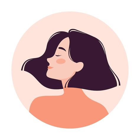 Drawing Inspo Sketch, Inspo Sketch, Girl With Green Eyes, Abstract Girl, Vector Character Design, Face Illustration, Learning Graphic Design, Short Wavy Hair, Short Wavy