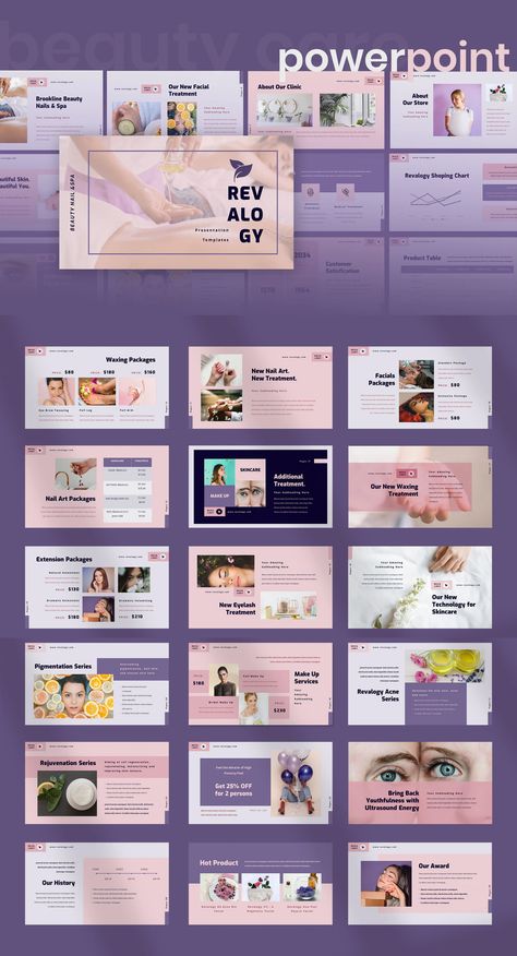 Spa & Beauty Care Powerpoint Presentation Template - 40+ Unique Slide Total Powerpoint Presentation Design Templates, Presentation Slides Design, Business Plan Ppt, Powerpoint Presentation Design, Presentation Design Template, Ppt Design, New Nail Art, Powerpoint Slide, Slide Design