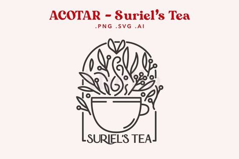 Bookish Cricut Projects, Suriel Tea Co, Acotar Svg Free, Enchanted Terrarium, Acotar Crafts, Acotar Graphic, Acotar Svg, Acotar Suriel, Bookish Svg