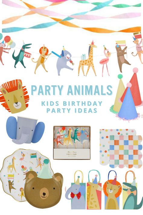 Calling all party animals! Throw a whimsical Party Animal's birthday party! Whether you're throwing a Animal Parade Birthday party, a party animals baby shower be sure to check out this entire line of adorable birthday party decor! Party Animals 1st birthday ideas. Party Animals birthday party, Party animals theme, animal parade party theme Party Animal First Birthday Decorations, Party Animal Birthday Theme Invitations, Meri Meri Animal Parade, Party Animal Cake Smash, Animal Parade Party, Calling All Critters Birthday Party, Animal Parade Birthday Party, Party Animal Birthday Theme Decoration, Calling All Party Animals Birthday Theme