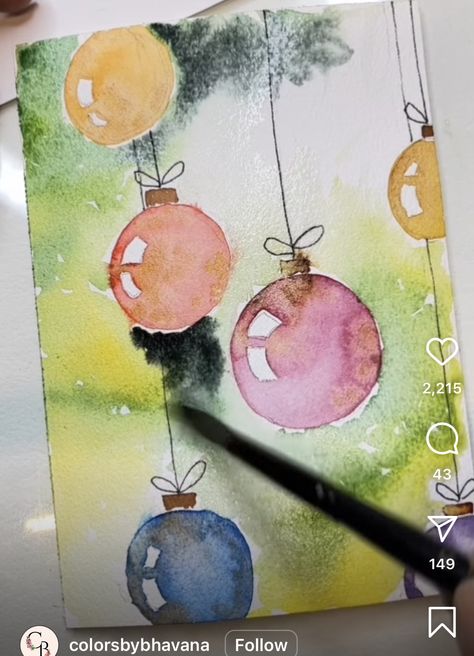 Watercolor Christmas Art, Xmas Cards Handmade, Watercolor Christmas Cards Diy, Watercolor Holiday Cards, Homemade Books, Painted Christmas Cards, Painting Christmas, Winter Watercolor, Christmas Card Art