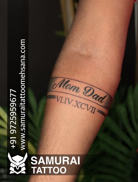 Band Tattoo With Name, Boys Tattoo Design, Name Tattoos On Back, Tattoo For Boys, Boys Tattoo, Wrist Band Tattoo, Tattoo Band, Band Tattoo Designs, Arm Band Tattoo