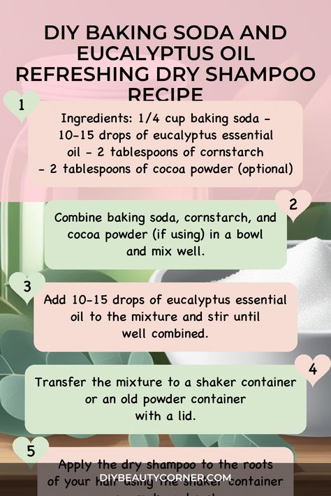 If you're interested in making your own dry shampoo, there are 15 recipes below to get you started. You can find recipes that use ingredients you already have in your kitchen, such as baking soda, cornstarch, and cocoa powder. From Light To Dark Hair, Dry Shampoo Recipe, Diy Baking Soda, Homemade Dry Shampoo, Baking Soda Shampoo Recipe, Natural Dry Shampoo, Diy Dry Shampoo, Shampoo Recipe, Diy Haircut