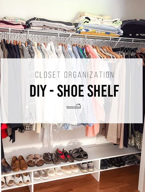 DIY - Shoe shelf - Renter Friendly Shoe Shelf Diy, Shoe Shelf In Closet, Build Your Own Shelves, Diy Shoe Storage, Shelf Cover, Clothing Racks, Diy Shoe Rack, Shoe Rack Closet, Diy Shoe