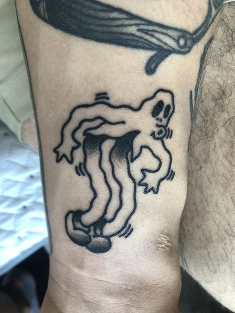 Tattoo of the Ghost of Koko the Clown Ghost Mane Tattoo, Koko The Clown Tattoo, Clown Tattoo Simple, Ghostmane Tattoo, Traditional Ghost Tattoo, Koko The Clown Ghost, Art The Clown Tattoo, Cute Clown Tattoo, Koko The Clown