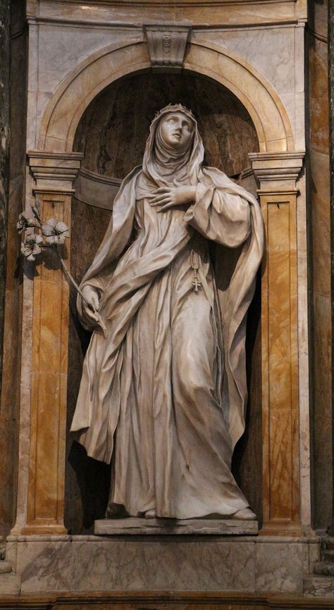 Baroque Sculpture, Catherine Of Siena, St Catherine Of Siena, Gian Lorenzo Bernini, Lorenzo Bernini, Catholic Statues, Virgin Mary Statue, Concept Art World, Art Friend