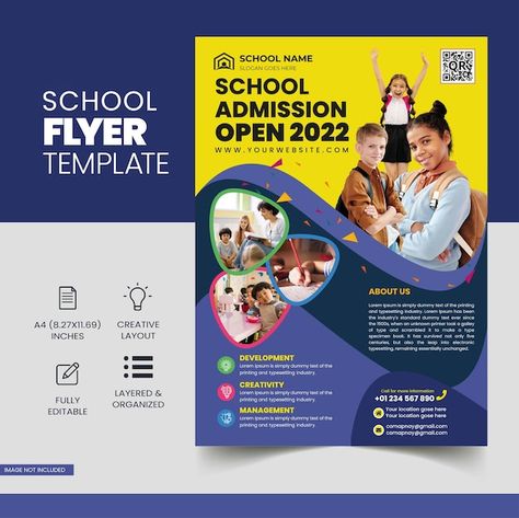 Summer School Flyer Design, School Ads Design, School Flyer Design Templates, Education Poster Creative, School Flyer Design, Tutoring Flyer, Back To School Flyer, School Results, School Post