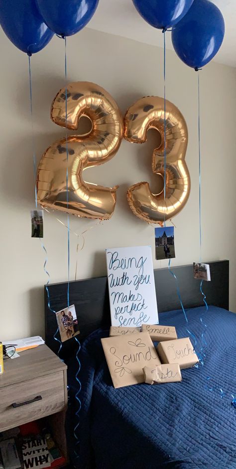 Husbands Birthday Ideas At Home, Gift For Boyfriend With Pictures, Men’s 23 Birthday, Birthday For Boyfriend Surprise, How To Surprise Him On His Birthday, Surprise Party For Him, Boyfriends Birthday Decorations, 23 Gifts For 23rd Birthday Boyfriends, 25th Birthday Boyfriend