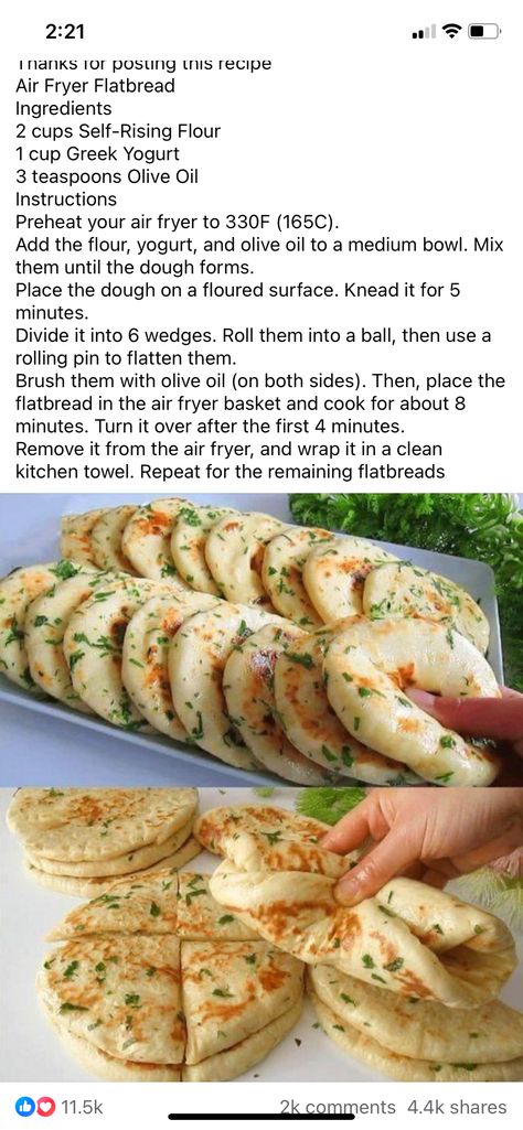 Garlic Flat Bread, Desserts Gluten Free, Simple Family Meals, Flatbread Recipe, Flatbread Recipes, Easy Summer Desserts, Flat Bread, Air Fryer Recipes Easy, Air Fryer Recipes Healthy